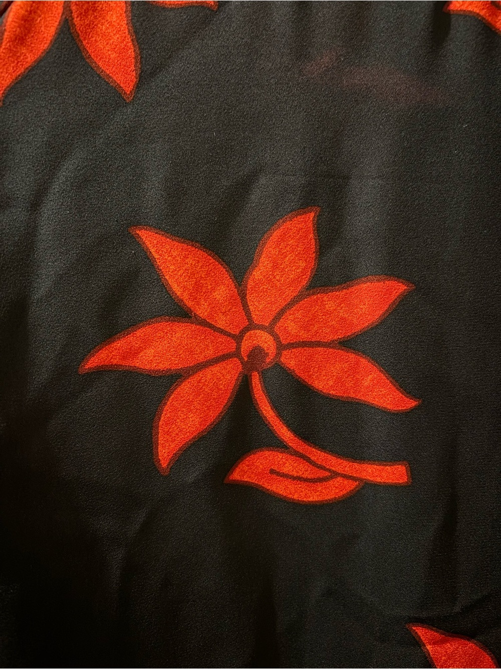 Banana Republic Navy Floral Bell-Sleeve Blouse with Red Flowers - Picture 8 of 8